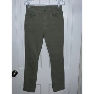 MOTHER Dazzler Ankle Jeans Oil Green Straight Leg Pants Size 28
